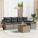 Tuinbankenset 6 st Grijs poly rattan