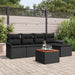 Tuinbankenset 6 st Zwart poly rattan