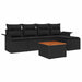 Tuinbankenset 6 st Zwart poly rattan