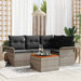 Tuinbankenset 5 st 4-Aantal zitplaatsen Grijs poly rattan