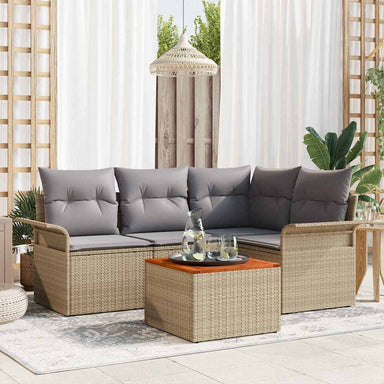 Tuinbankenset 5 st 4-Aantal zitplaatsen Beige en Licht Grijs