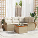 Tuinbankenset 5 st 4-Aantal zitplaatsen Beige en Crème