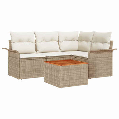 Tuinbankenset 5 st 4-Aantal zitplaatsen Beige en Crème