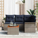 Tuinbankenset 5 st 4-Aantal zitplaatsen Grijs en Marineblauw