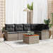 Tuinbankenset 6 st 5-Aantal zitplaatsen Grijs poly rattan