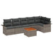 Tuinbankenset 7 st 6-Aantal zitplaatsen Grijs poly rattan
