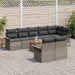 Tuinbankenset 9 st 8-Aantal zitplaatsen Grijs poly rattan