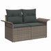 Tuinbankenset 9 st 8-Aantal zitplaatsen Grijs poly rattan