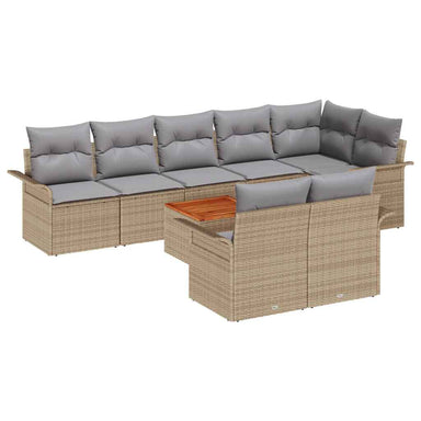 Tuinbankenset 9 st 8-Aantal zitplaatsen Beige en Licht Grijs