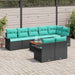 Tuinbankenset 9 st 8-Aantal zitplaatsen Zwart en Turquoise