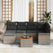 Tuinbankenset 7 st Grijs poly rattan