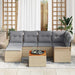 Tuinbankenset 7 st Beige en Licht Grijs poly rattan