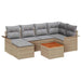 Tuinbankenset 7 st Beige en Licht Grijs poly rattan