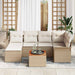 Tuinbankenset 7 st Beige en Crème poly rattan