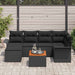 Tuinbankenset 7 st Zwart poly rattan