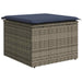 Tuinbankenset 7 st Grijs en Marineblauw poly rattan