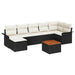 Tuinbankenset 8 st Zwart en Crème poly rattan