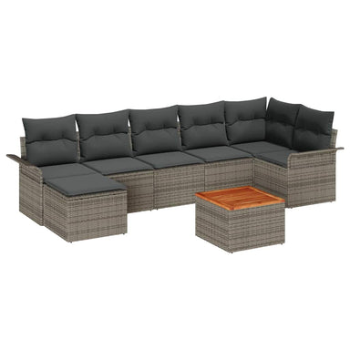 Tuinbankenset 8 st Grijs poly rattan