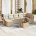 Tuinbankenset 8 st Beige en Crème poly rattan