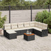 Tuinbankenset 9 st Zwart en Crème poly rattan