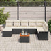 Tuinbankenset 9 st Zwart en Crème poly rattan