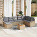 Tuinbankenset 9 st Beige en Licht Grijs poly rattan