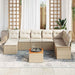 Tuinbankenset 9 st Beige en Crème poly rattan