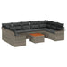 Tuinbankenset 10 st 9-Aantal zitplaatsen Grijs poly rattan