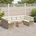 Tuinbankenset 10 st 9-Aantal zitplaatsen Beige en Crème