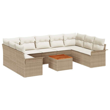 Tuinbankenset 10 st 9-Aantal zitplaatsen Beige en Crème