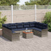 Tuinbankenset 10 st 9-Aantal zitplaatsen Grijs en Marineblauw