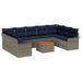 Tuinbankenset 10 st 9-Aantal zitplaatsen Grijs en Marineblauw