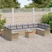 Tuinbankenset 11 st 10-Aantal zitplaatsen Beige en Licht Grijs