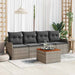 Tuinbankenset 5 st 4-Aantal zitplaatsen Grijs poly rattan