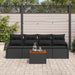 Tuinbankenset 5 st 4-Aantal zitplaatsen Zwart poly rattan