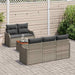 Tuinbankenset 6 st 5-Aantal zitplaatsen Grijs poly rattan