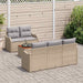Tuinbankenset 6 st 5-Aantal zitplaatsen Beige en Licht Grijs