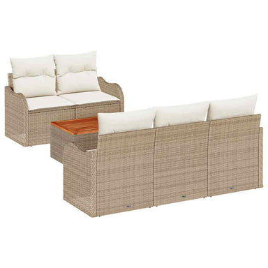 Tuinbankenset 6 st 5-Aantal zitplaatsen Beige en Crème