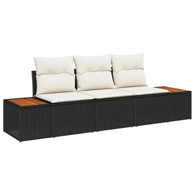 Tuin Sofa Set 3 st 3-Aantal zitplaatsen Zwart en crème