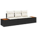 Tuin Sofa Set 3 st 3-Aantal zitplaatsen Zwart en crème
