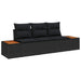 Tuin Sofa Set 3 st 3-Aantal zitplaatsen Zwart Poly riet