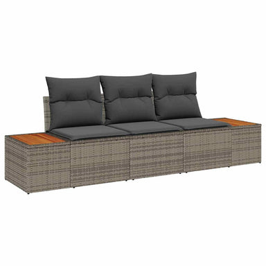 Tuin Sofa Set 3 st 3-Aantal zitplaatsen Grijs Poly riet