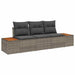 Tuin Sofa Set 3 st 3-Aantal zitplaatsen Grijs Poly riet