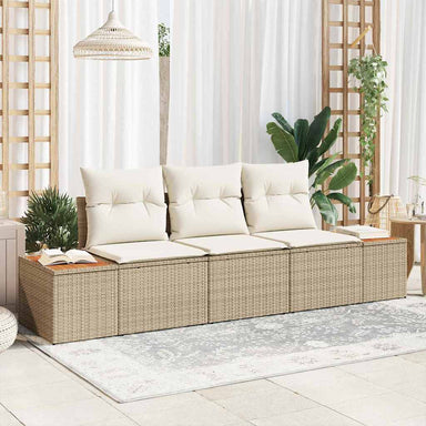 Tuin Sofa Set 3 st 3-Aantal zitplaatsen beige en crèmekleurig