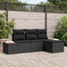 Tuin Sofa Set 4 st Zwart Poly Rattan