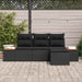 Tuin Sofa Set 4 st Zwart Poly Rattan