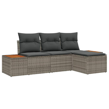 Tuin Sofa Set 4 st Grijs Poly Rattan