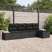 Tuinbankenset 6 st 5-Aantal zitplaatsen Zwart Polyrattan