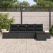 Tuinbankenset 6 st 5-Aantal zitplaatsen Zwart Polyrattan