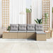Tuinbankenset 6 st 5-Aantal zitplaatsen Beige en Licht Grijs